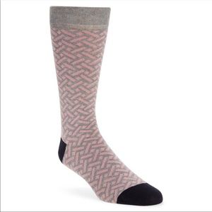 Ted Baker London 2 Pack Geo Crew Socks Grey Marl Pink